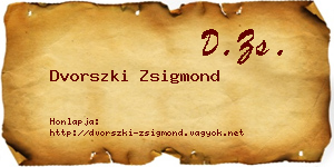 Dvorszki Zsigmond névjegykártya